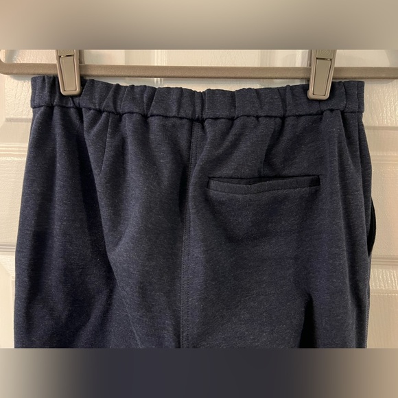 Theory Navy Treeca Admiral Crepe Pull On Pants Pockets Elastic Waistband Size 2 - Picture 4 of 6